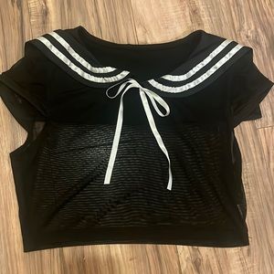 Sailor mesh schoolgirl top